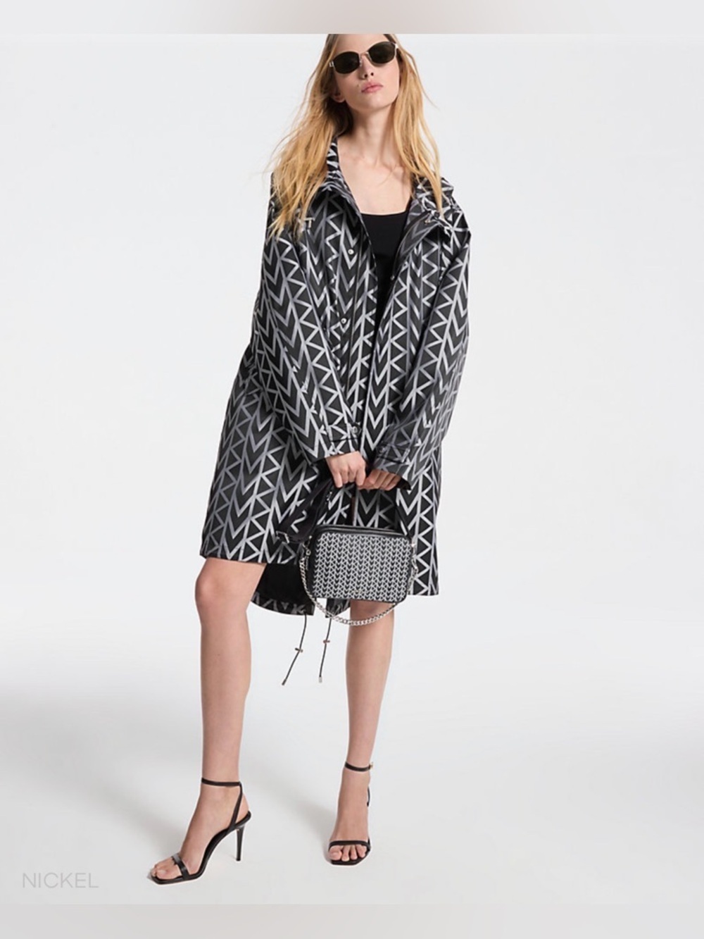 MK2000 Logo Jacquard Oversized Parka Micheal Kors